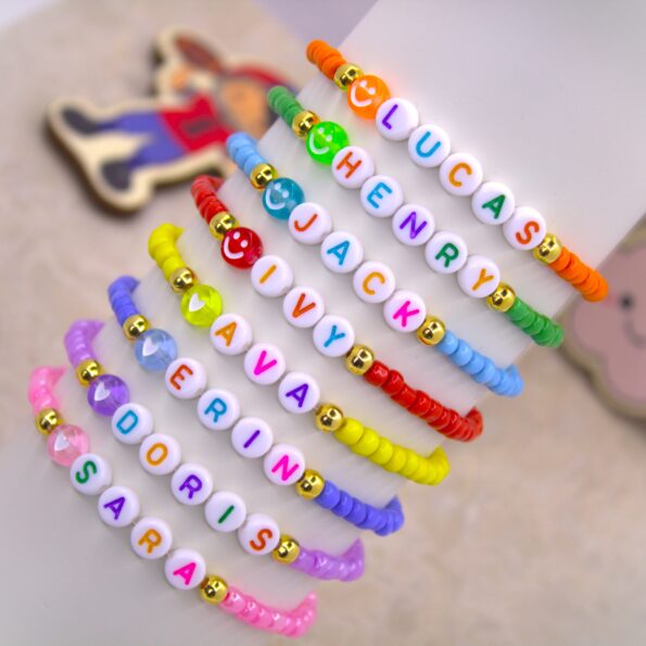 Custom Bead Name Bracelet/Easter Gift Bracelets